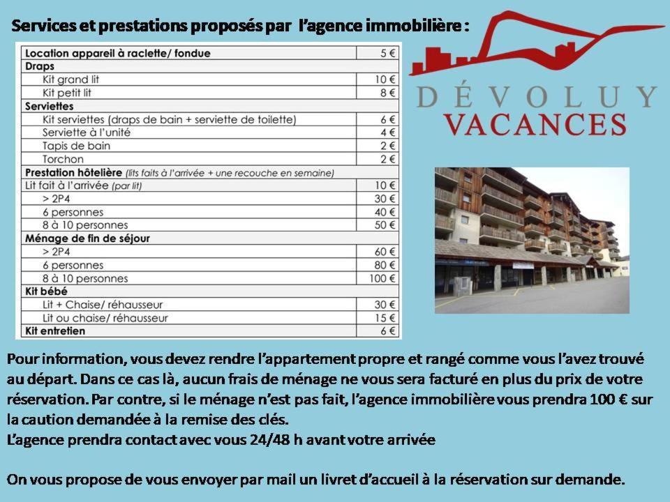 Appartement 8-10 Personnes Superdevoluy Hautes Alpes Rez De Chaussee Vue Panoramique 3 Chambres Ле-Деволюи Экстерьер фото
